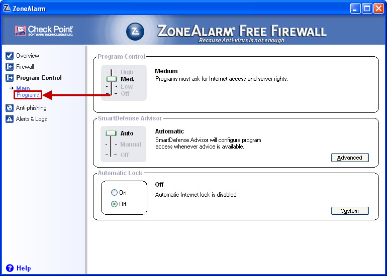 Zone Alarm Firewall instructions Verizon
